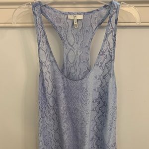 Joie Blue Snakeskin Silk RACERBACK Tank Size M